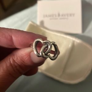 James Avery retired double heart ring size 7